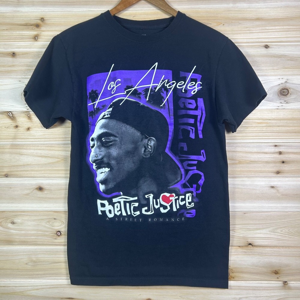Tupac Shakur T-Shirt Mens Small Black Poetic Justice 2pac A Street Romance